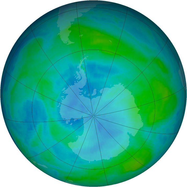 Antarctic ozone map for 09 February 1986